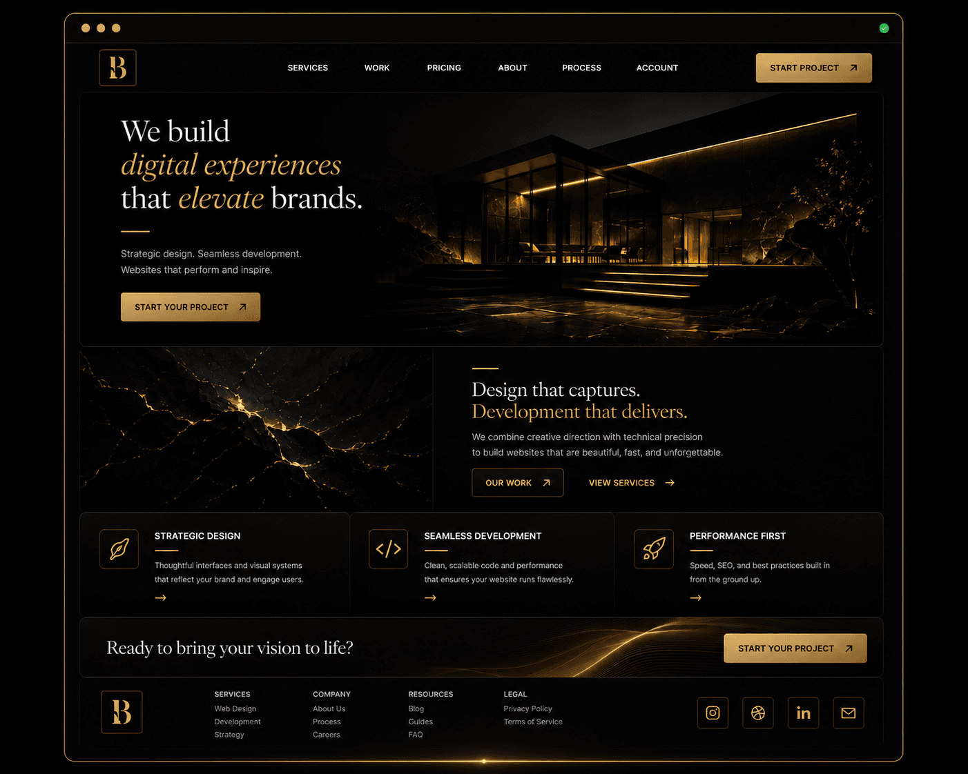 Design stage of the Brandak website process